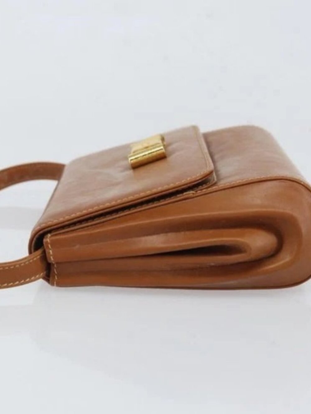GUCCI Shoulder Bag Leather Brown Gold Auth bs32827 - Picture 4 of 16